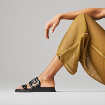 HERMES エルメス エクストラ レザー サンダル ブラウン 39 25